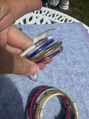 Jesus & America! Assorted Glitter Tube and Rubber Bracelets - Multicolor